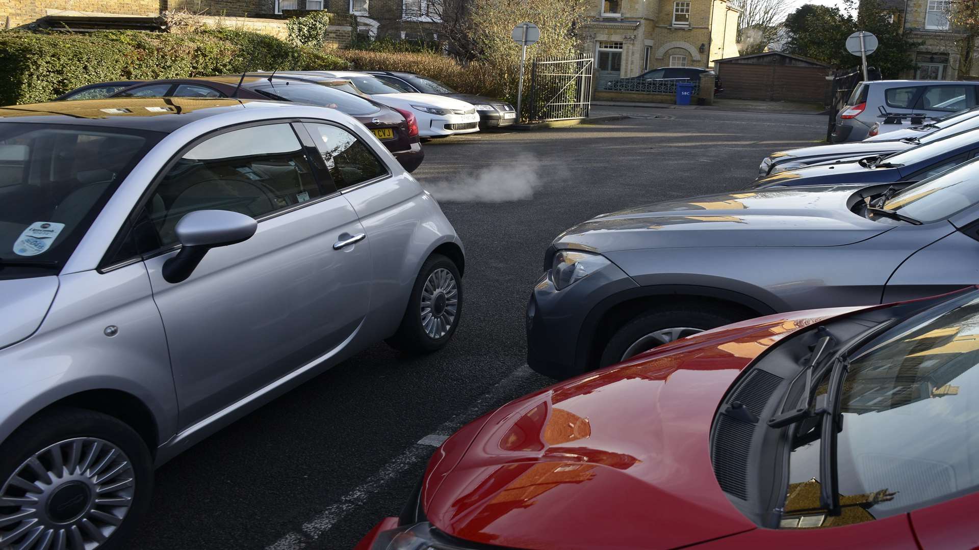 Car park at Faversham's Newton Place Surgery.