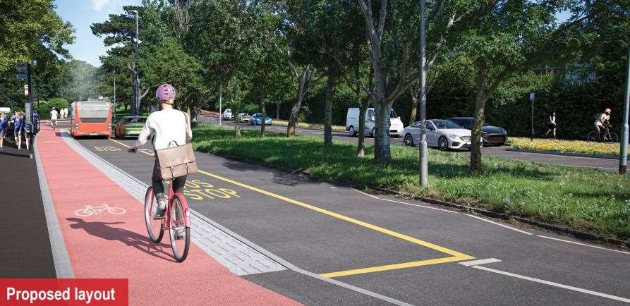 How the route could look on A28 King Ethelbert School in Birchington