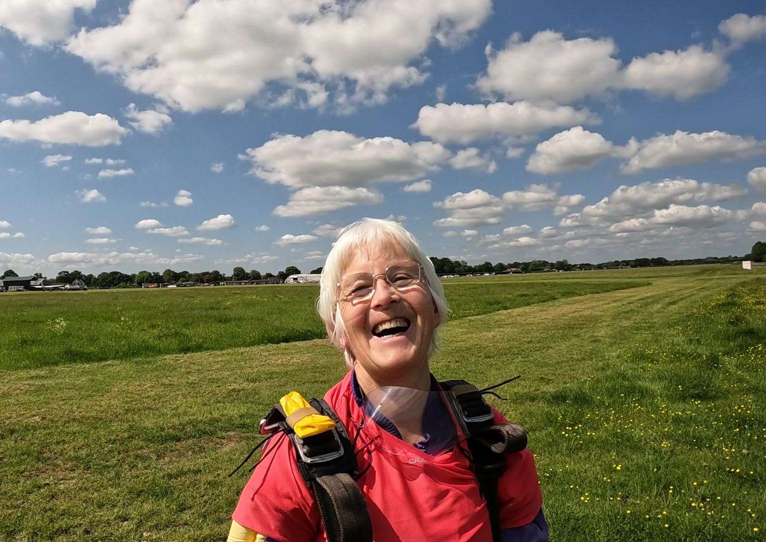 Shirley completed the jump for charity. Picture: Shirley Ellis/GoSkydive