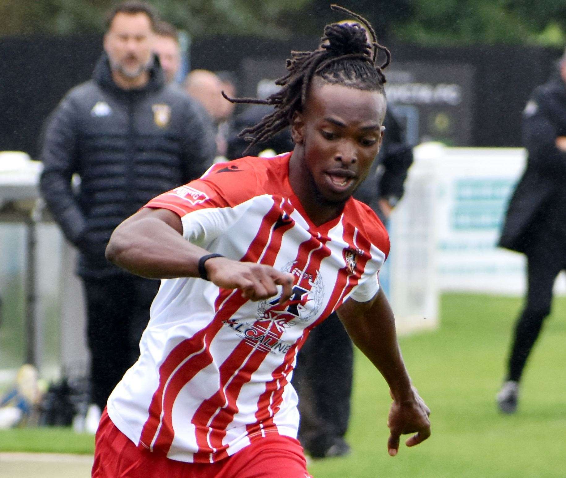 Folkestone's Ibrahim Olutade - got the winner on Saturday. Picture: Randolph File