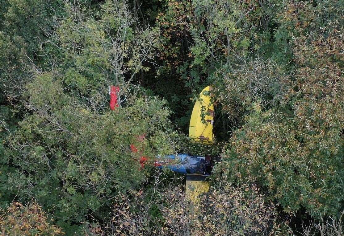 The crashed plane. Picture: UKNIP