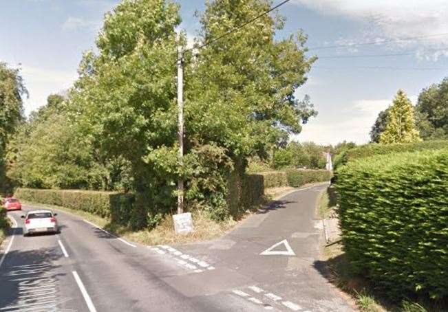 The crash happened on Grovehurst Lane, at the junction with Goudhurst Road. Google Maps