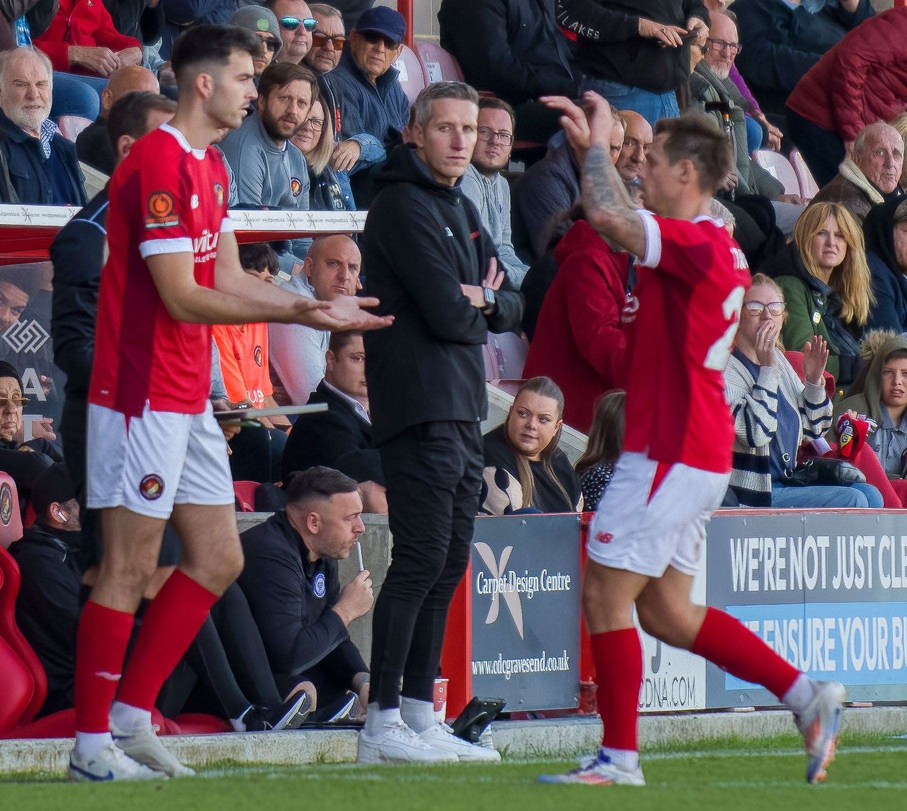 Ebbsfleet travel to Maidstone with a significant injury list but Jack Wakely is fit again and made an appearance off the bench against Rochdale. Picture: Ed Miller/EUFC