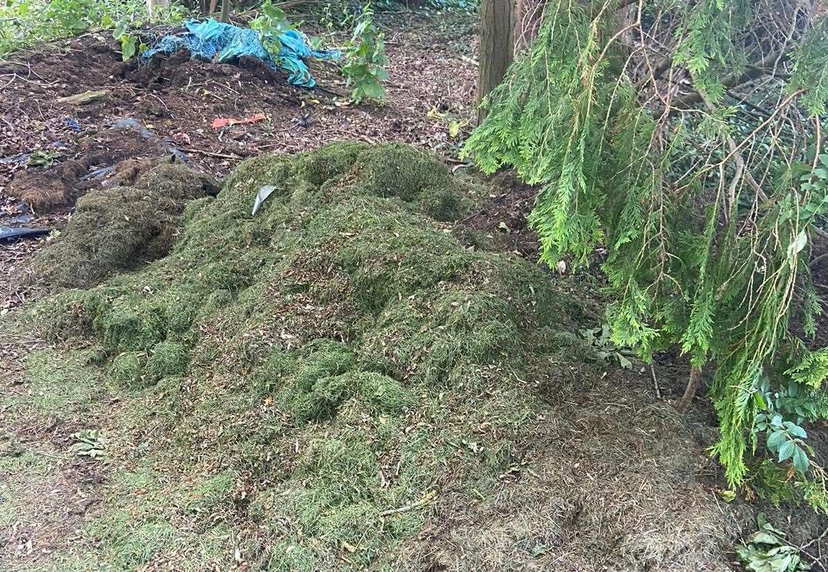 Mr Hussey has been forced to put his brown bin waste in a corner plot of his garden in Mersham