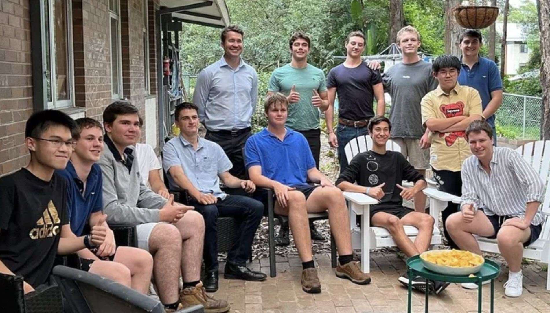 Friends and family have paid tribute to an Australian gap year student Jack Ryan. Jack pictured standing, back row, second from right. Picture: Mustapha Deeb / GoFundMe