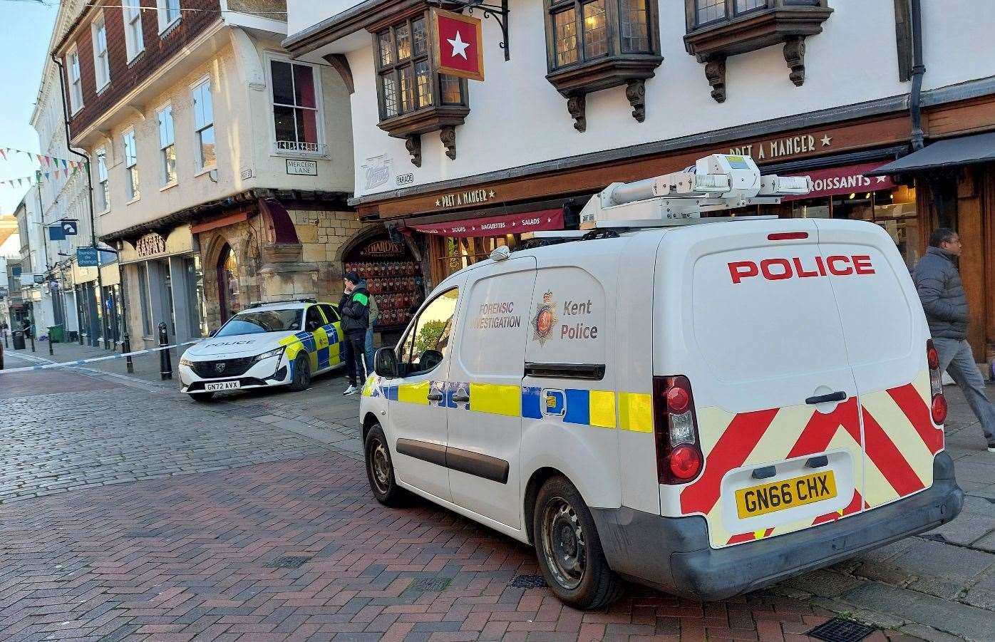 Two men have been charged with murder after a man was stabbed to death in Canterbury city centre