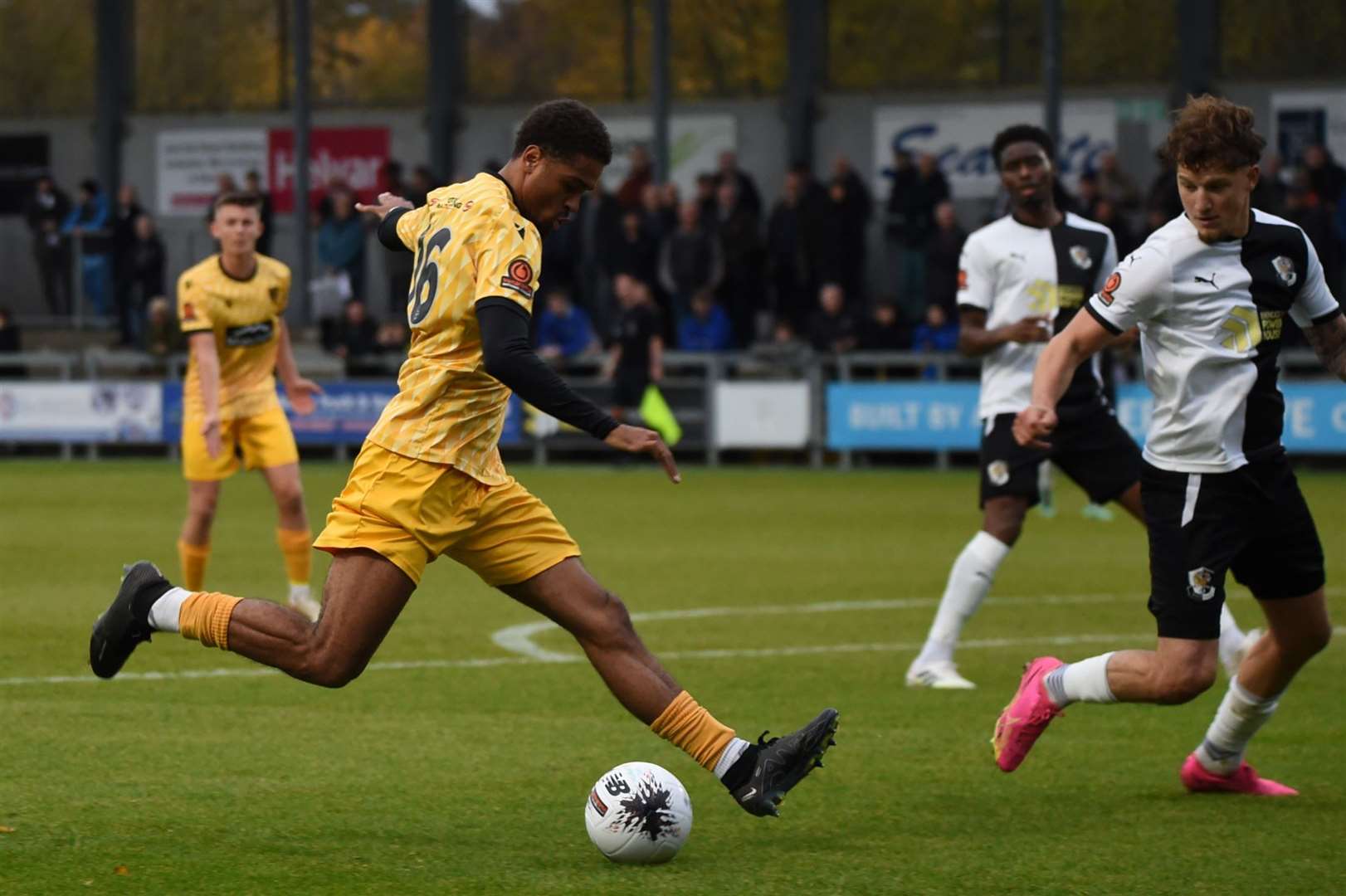 Liam Sole attacks down at the right at Princes Park on Saturday. Picture: Steve Terrell