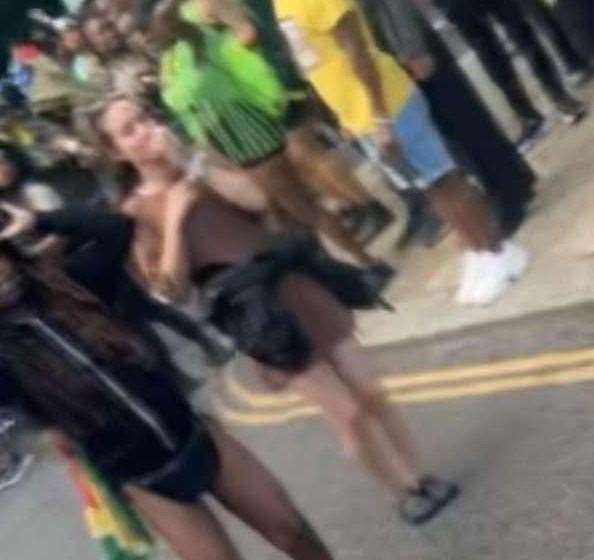 A screenshot of a video captured at the Notting Hill Carnival shows Ashford woman Patricia Araujo alone at the event. Picture: Claudia Sousa