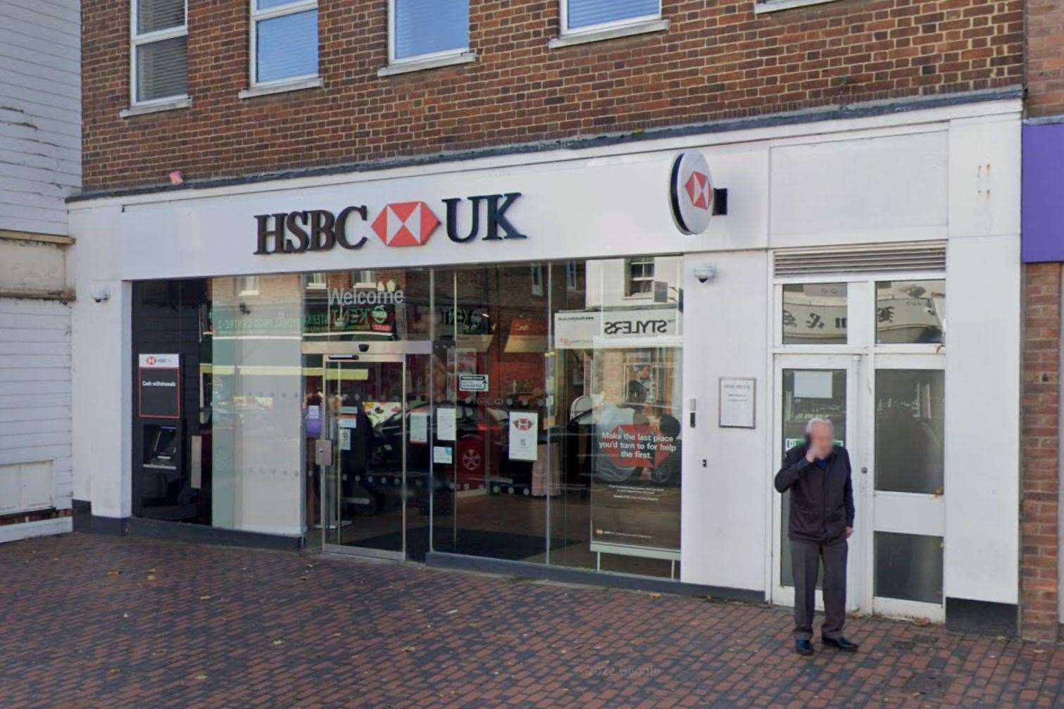 HSBC in Sittingbourne High Street is closed for a refurb. Picture: Google