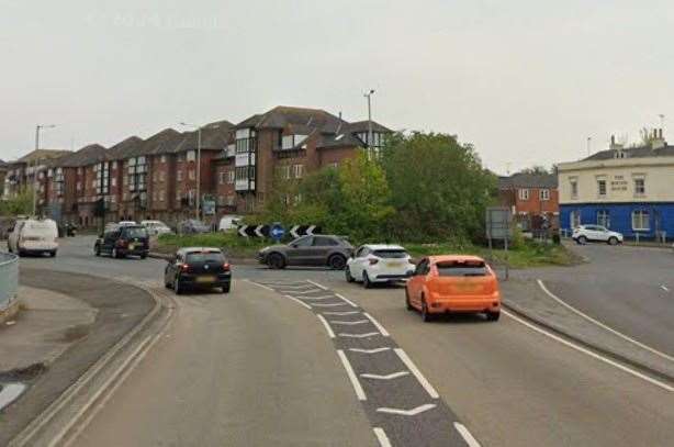 The collision happened near the Wincheap roundabout in Canterbury. Picture: Google Street View