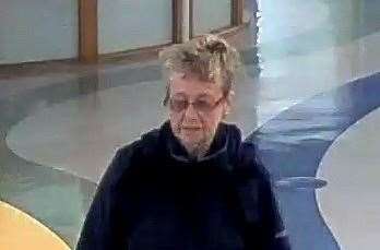 A CCTV image of Sheila Ratcliffe in the William Harvey on the day she went missing