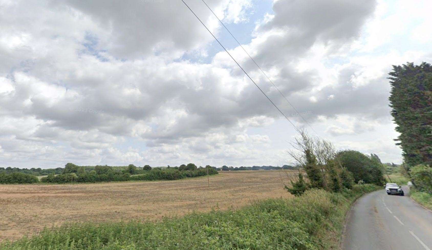 The blaze took place in a field off Crockenhill Road, between Crockenhill and St Mary Cray, near Swanley on Tuesday afternoon. Picture: Google Maps