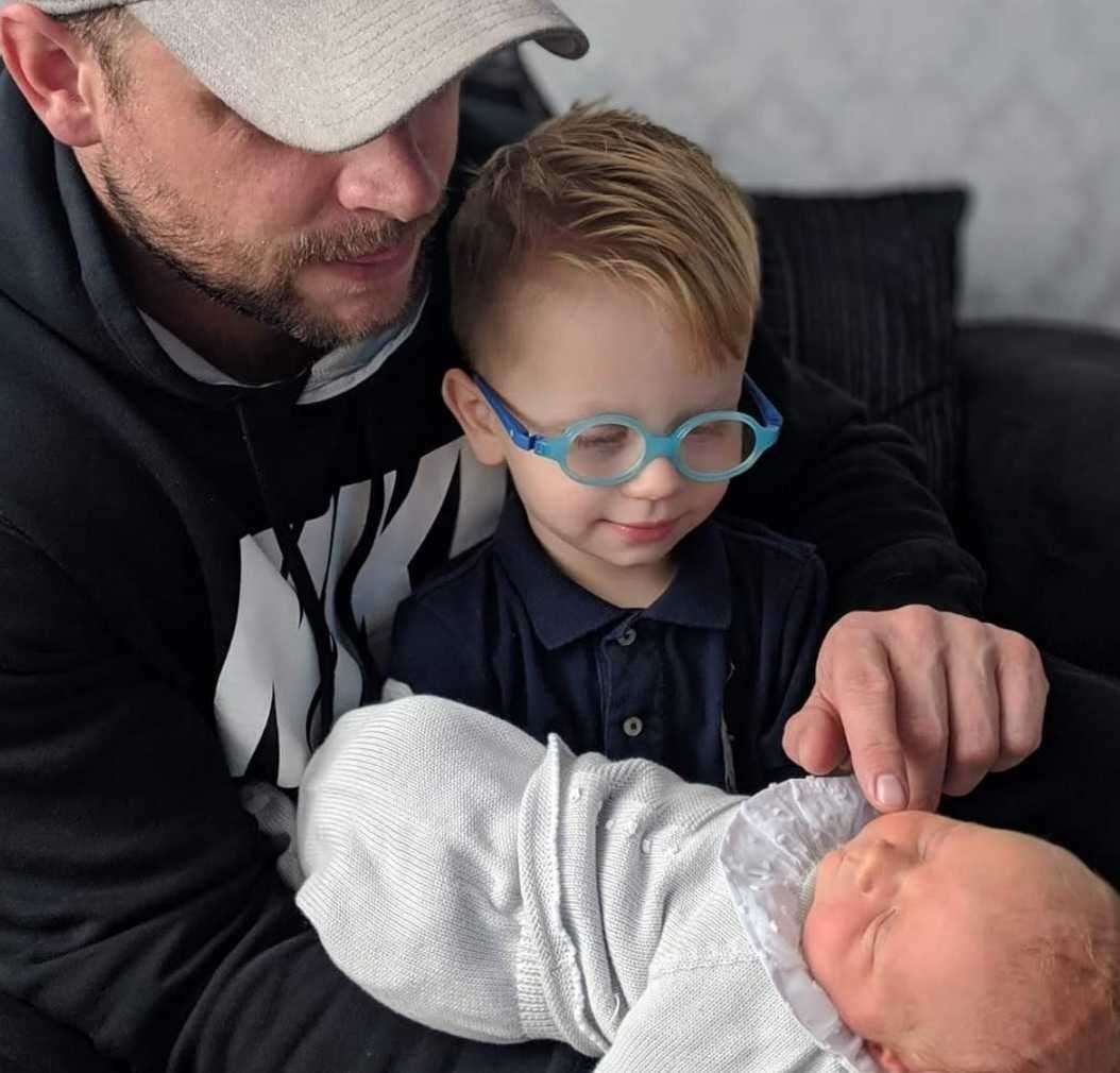 Rick with Louis and baby Arlo. Picture: Katrina Binfield