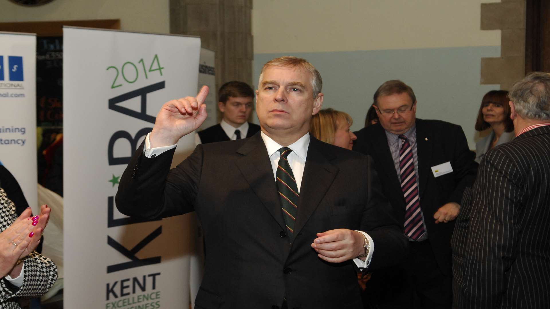 HRH Duke of York meeting businesses as part of KM Group's Kick Start Kent campaign