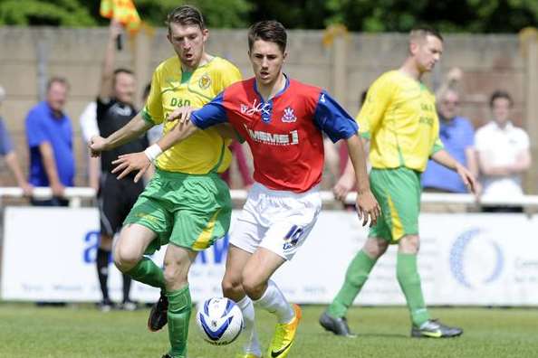 Tom Derry playing for Gillingham against Ashford in 2013 Picture: Barry Goodwin