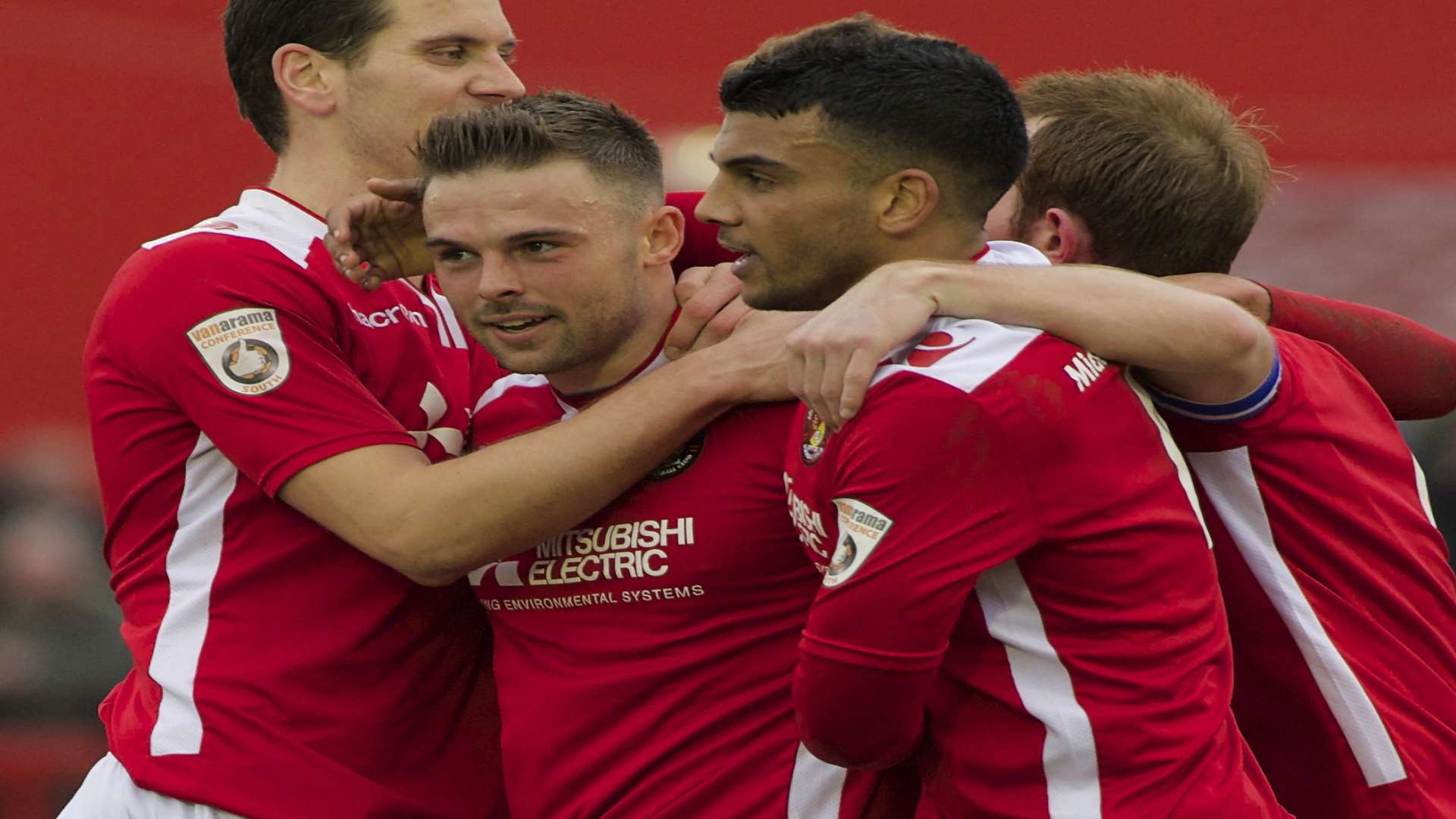 Matt Godden takes the congratulations after scoring to make it 2-1 Picture: Andy Payton