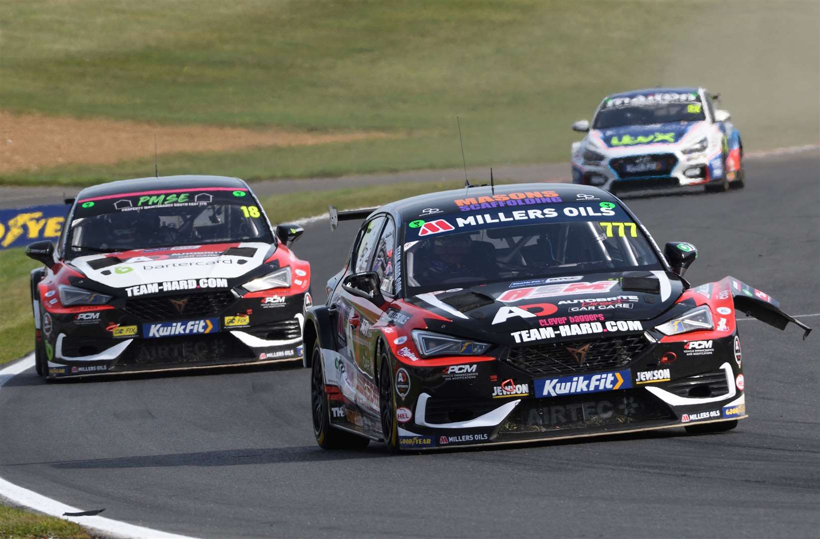 Broadstairs-based Michael Crees, driving for Detling’s Team Hard Racing, finished 24th in race one but crashed out on the opening lap in race two, and the resulting damage prevented him from starting the finale. Picture: Simon Hildrew