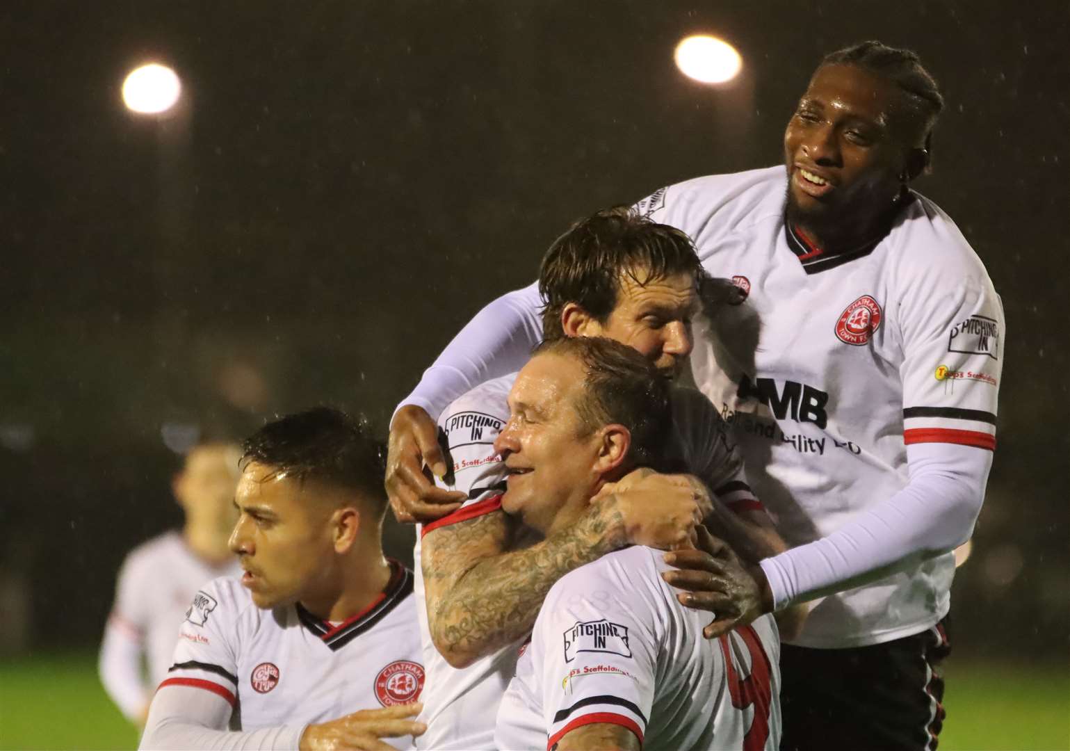 Danny Kedwell scores. Three Bridges v Chatham Town in the Velocity Cup third round Picture: Max English (@max_ePhotos)