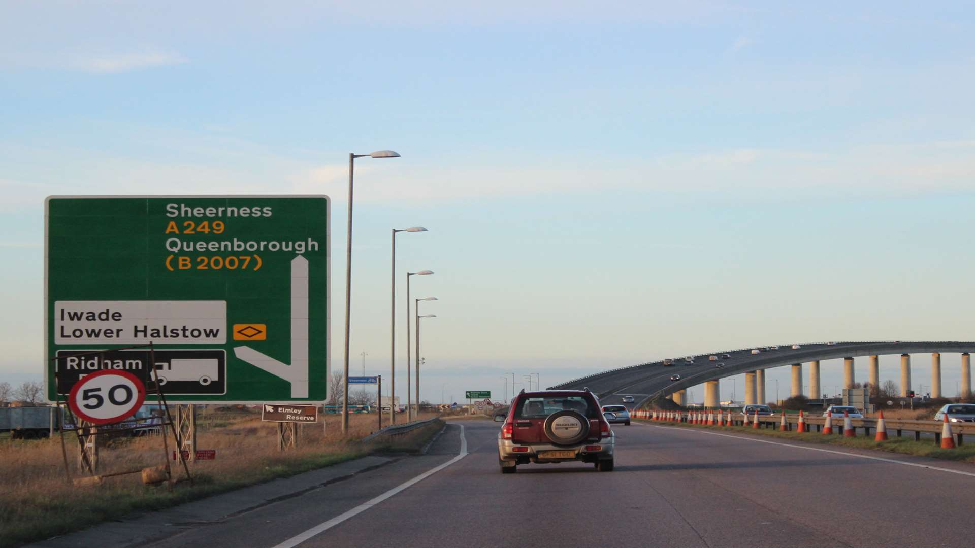 The new bridge was closed Maidstone-bound due to a shed load