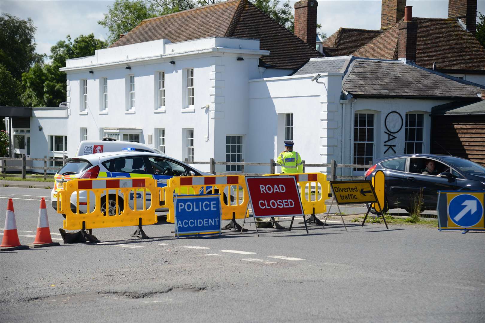 The road has been closed for more than three hours