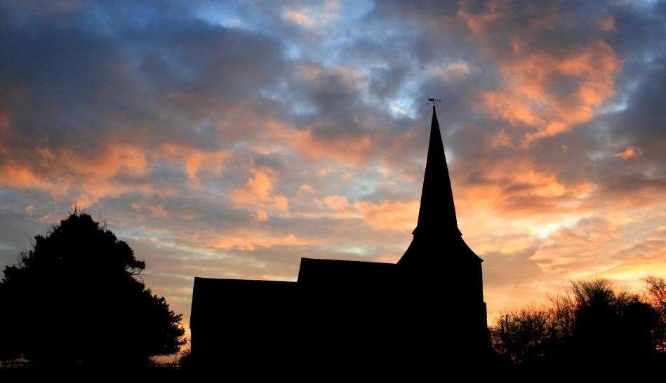 Sevington church overlooks the site. Picture: Oliver Mannion