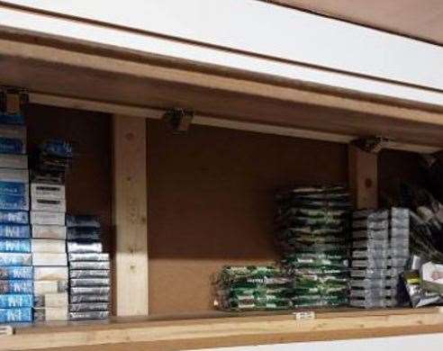 Illicit cigarettes, illegal vapes, nicotine pouches kilograms of tobacco were found in Gravesend businesses. Picture: Kent Police