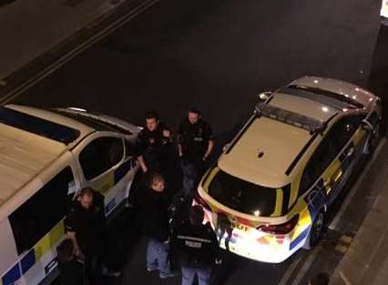 Police in Tontine Street. Picture: Bobby Harvey