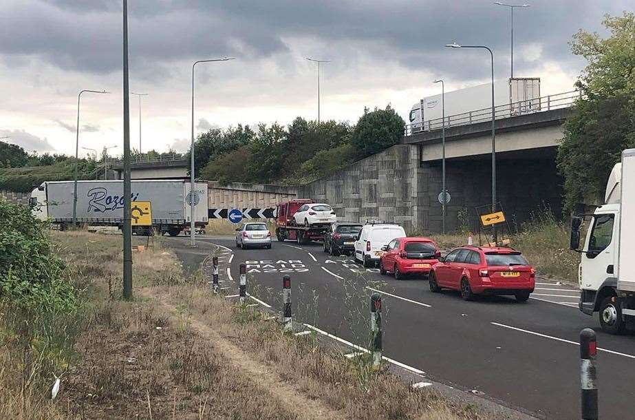 The Running Horse Roundabout is a busy road junction