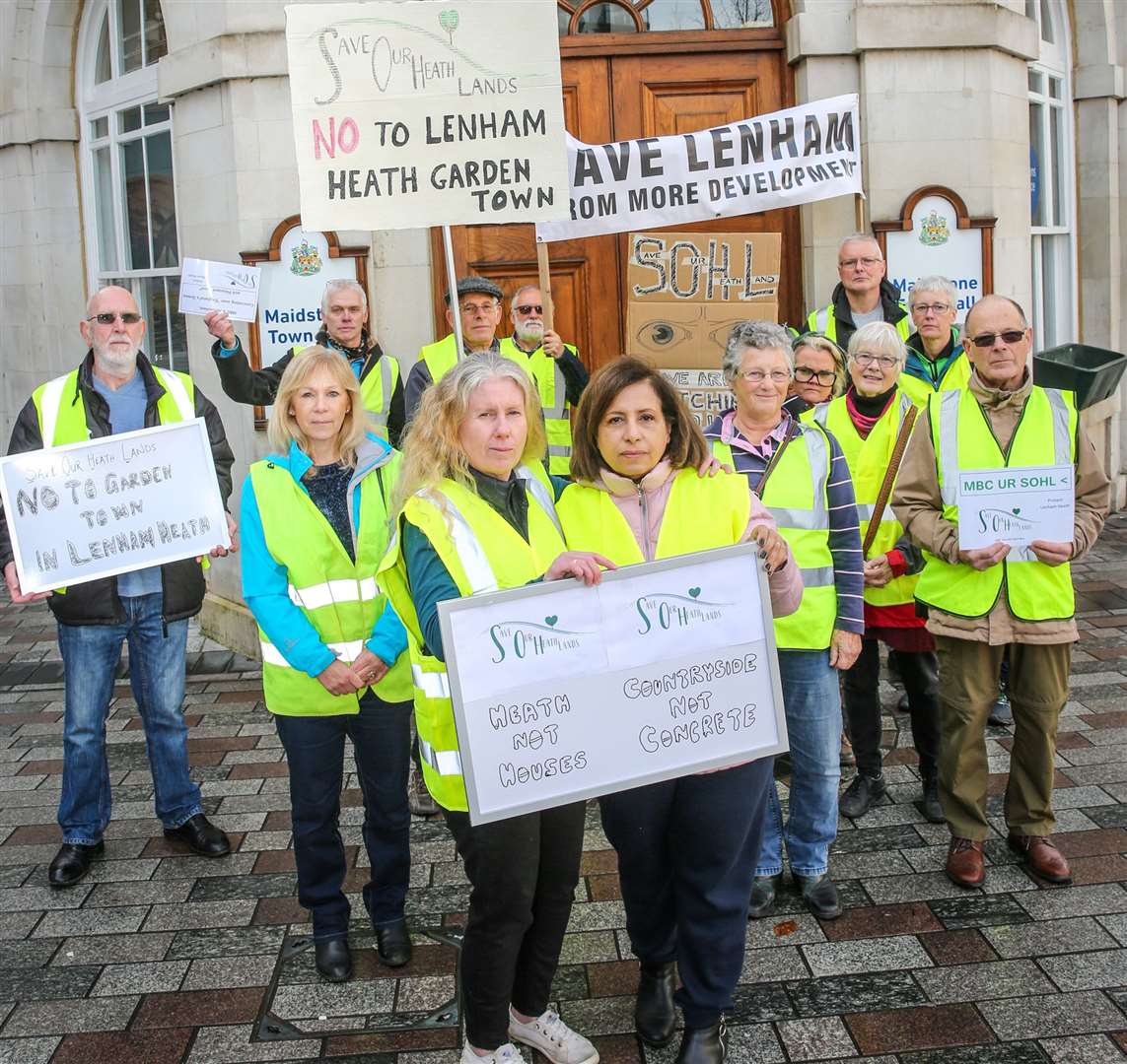 Campaigners oppose plans to build 4,000 homes to the east of Lenham Picture: Matthew Walker