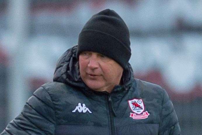 Herne Bay boss Steve Lovell – turns 63 on Sunday, two days after their home friendly against Margate. Picture: Ian Scammell