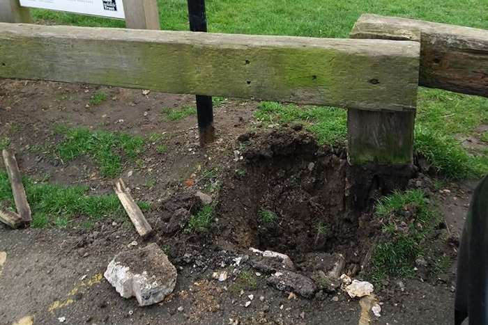 A parking machine was stolen from the Reculver Towers car park. Picture: James O'Hare