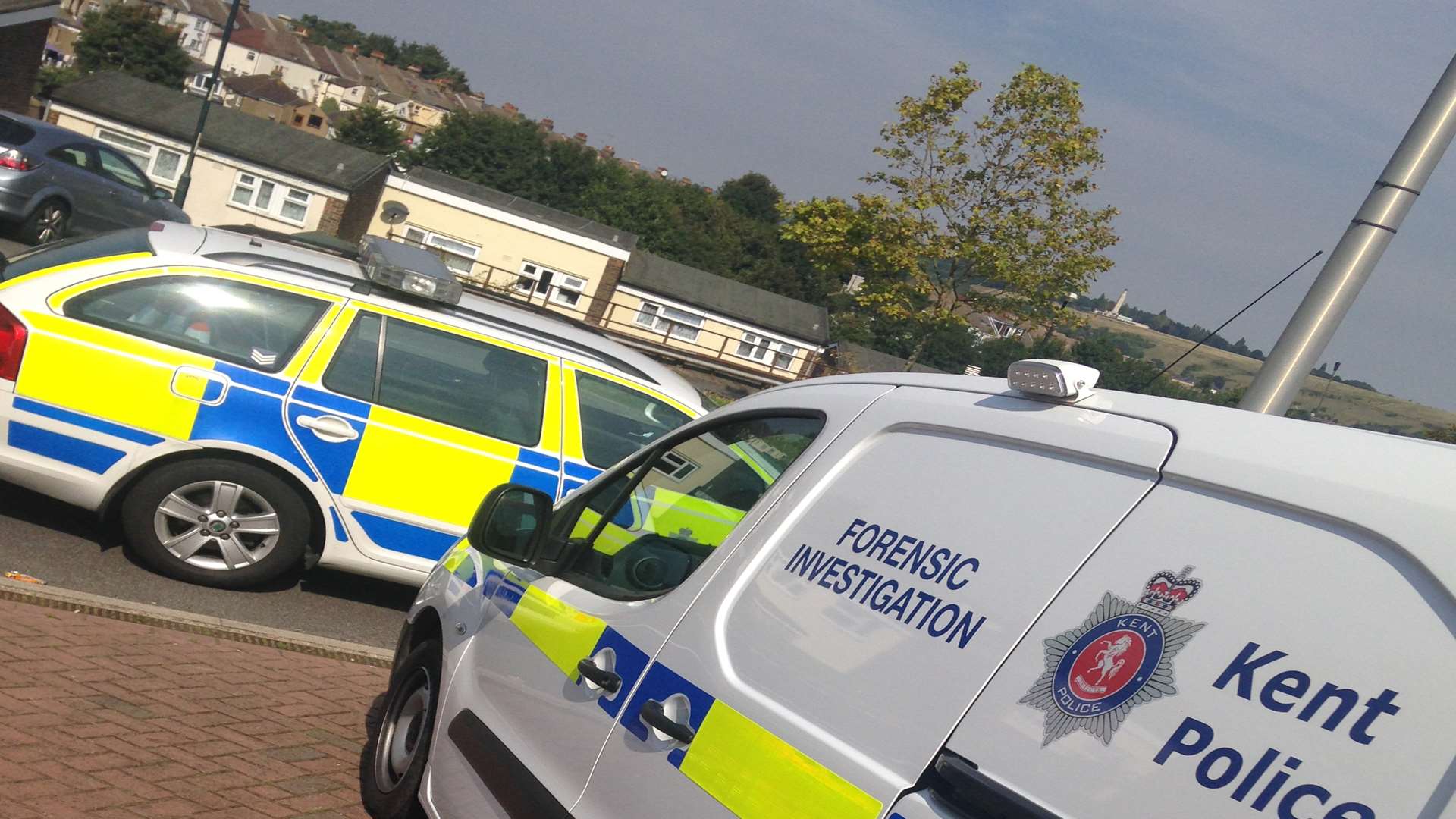 A forensics vehicle at the scene of the death in Shipwrights Avenue