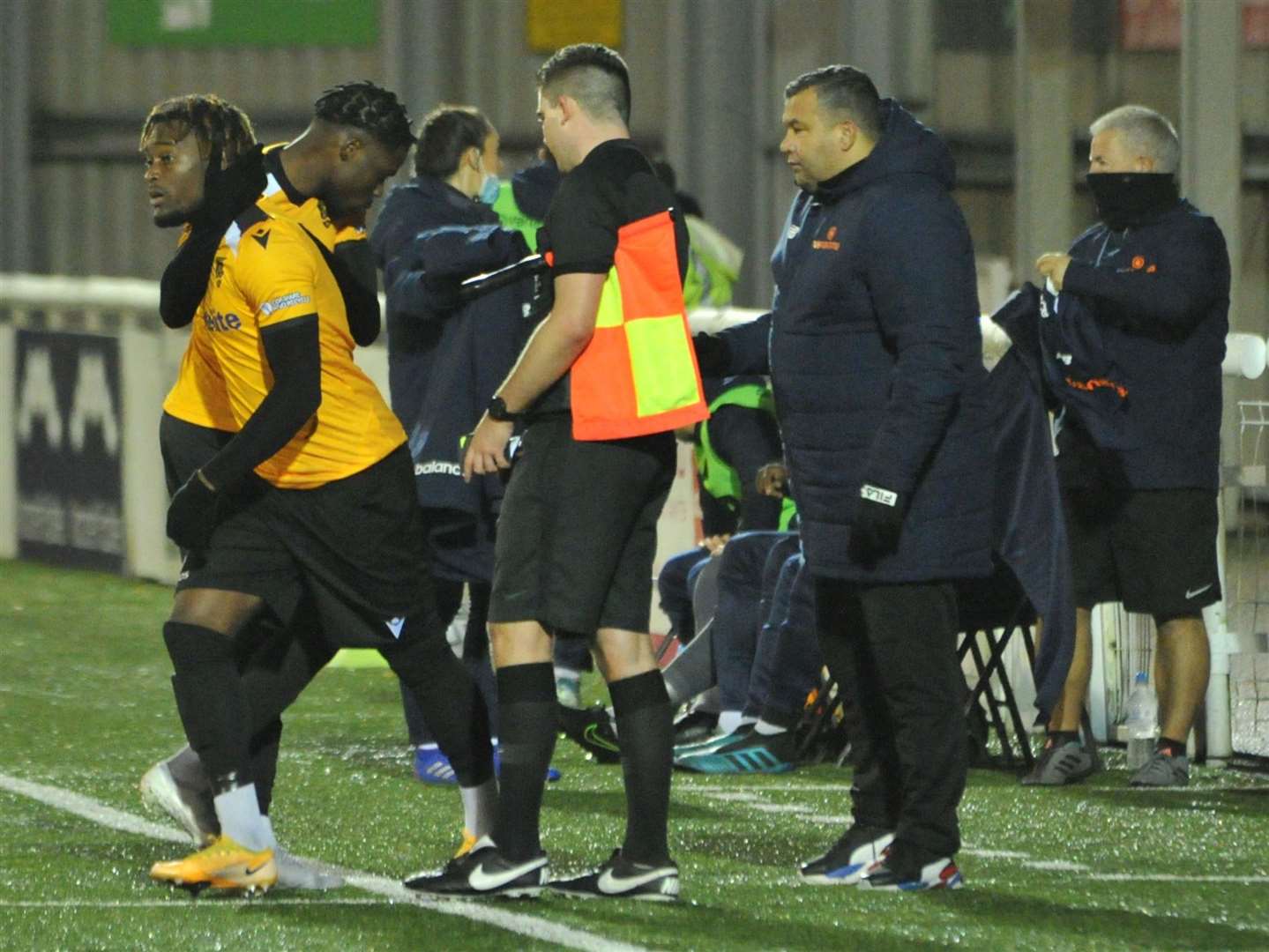 Christie Pattisson replaces Justin Amaluzor during the second half of Maidstone's win over Poole Picture: Steve Terrell