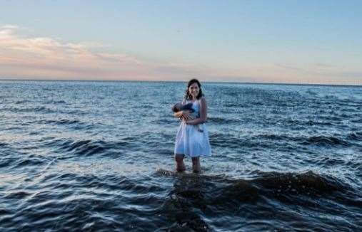 Victoria and her baby Jacob. Whitstable. Photograph by Charlotte Broster