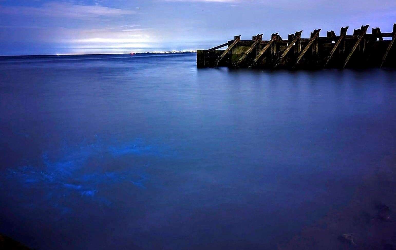 The water appeared to glow a bright blue. Picture: Ben Gruber