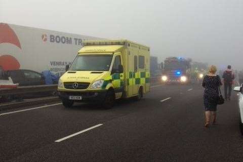 Fog on the Sheppey Bridge in September 2013. Picture: Louise Farrugia