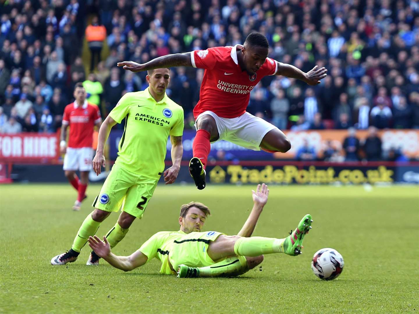 Callum Harriott in action for one of his old clubs, Charlton Athletic. He's hoping to reignite his career at Gillingham but must prove his fitness first Picture: Keith Gillard