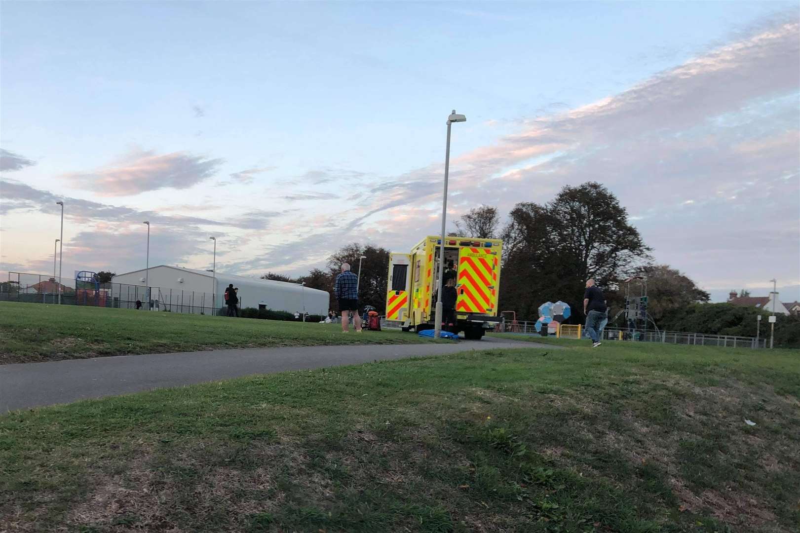 An ambulance at Victoria Park in Deal