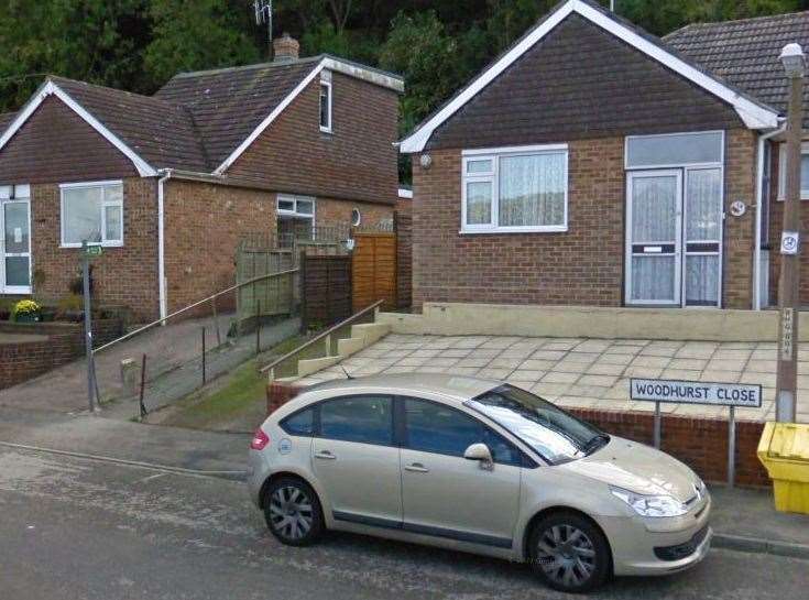 James walked into an alleyway off Woodhurst Close, Cuxton on Saturday. Photo: Google