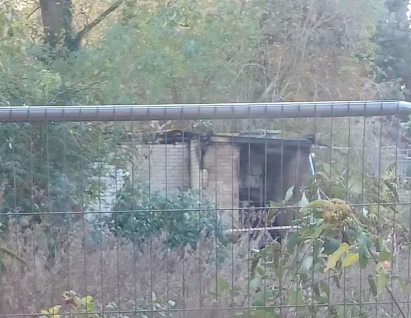 Burnt building behind Springfield Park in Sandling Road, Maidstone. Picture: Katie Banks