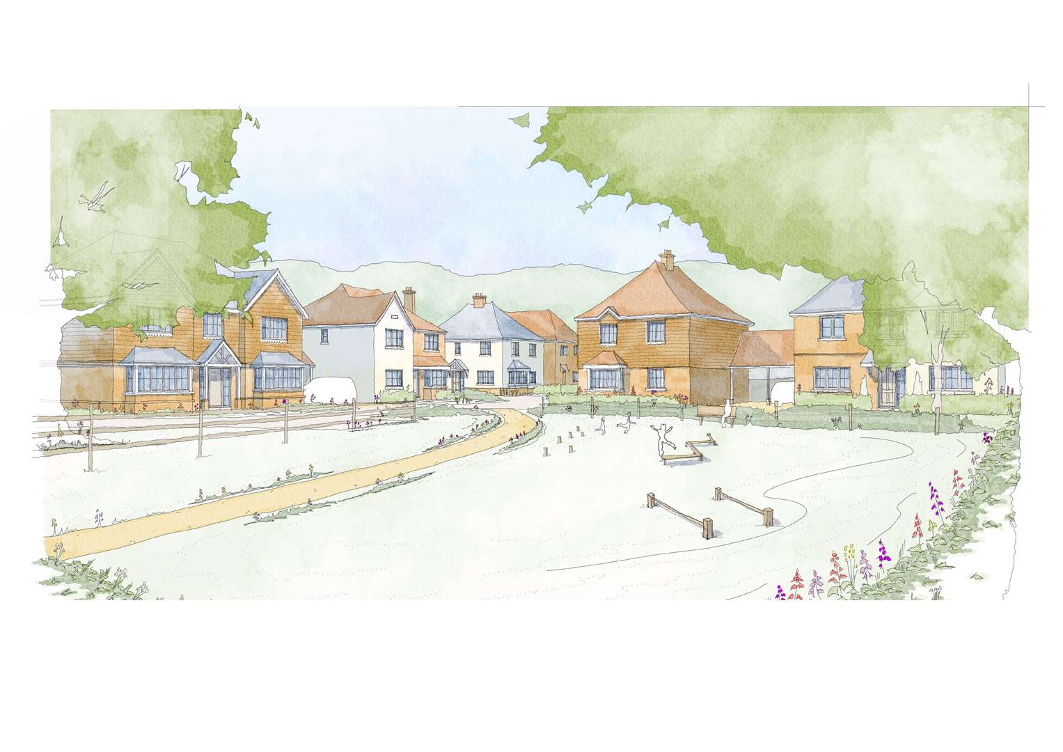 An illustrative view of the proposed homes on land at Archers Low Farm in Sandown Road, Sandwich