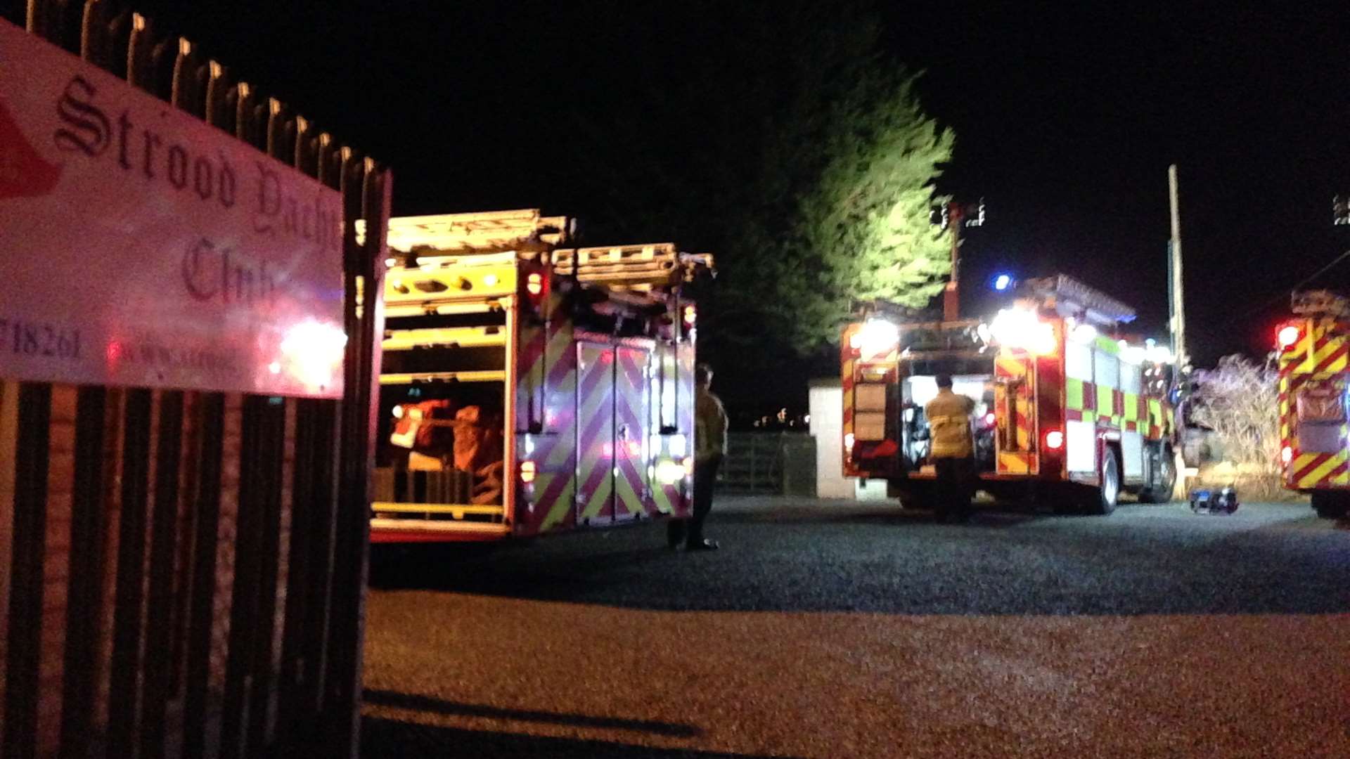 Firefighters at Strood Yacht Club