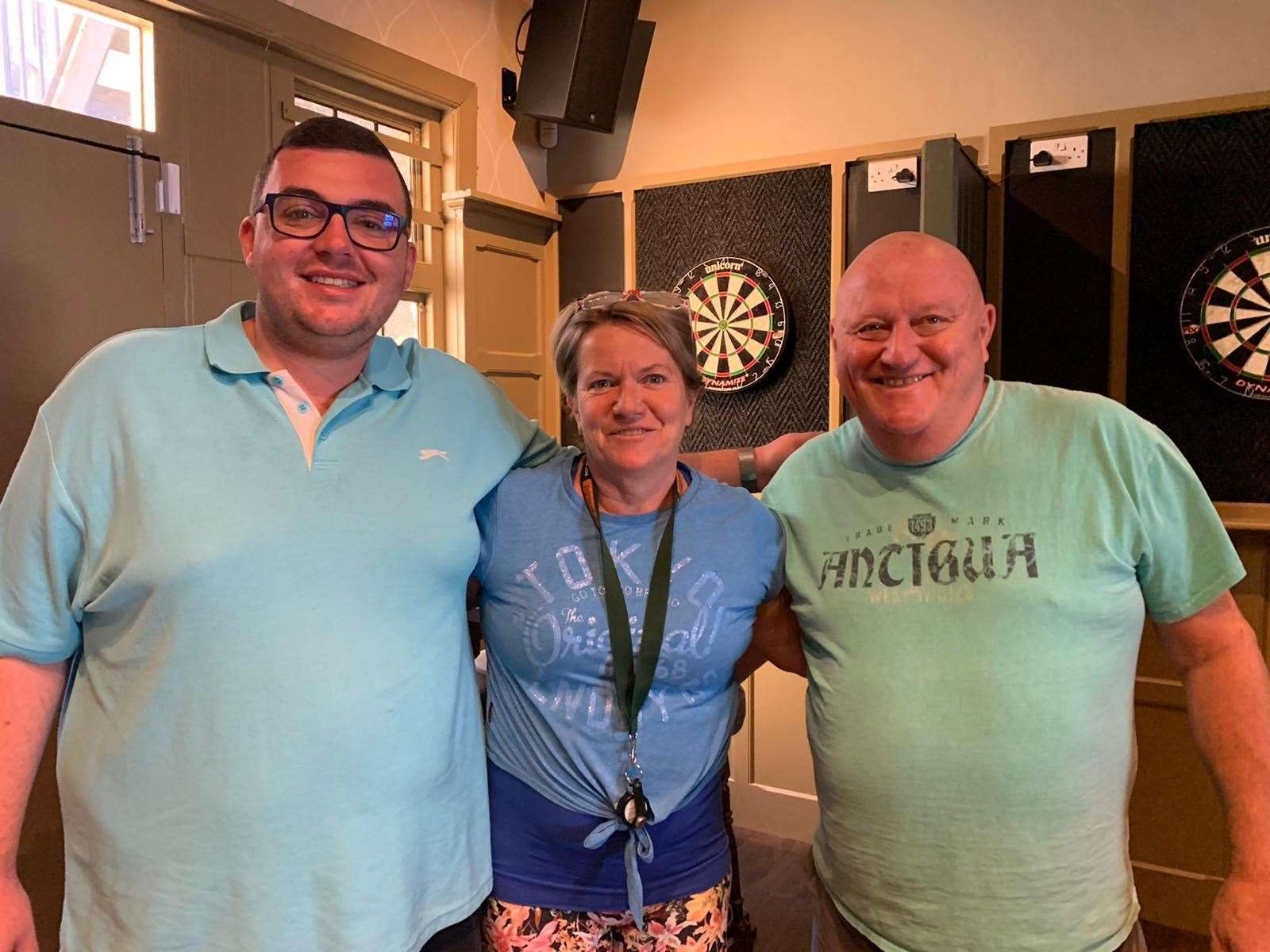 Karen and Jim Rennie with staff member, Jordan Moorcroft (left) on reopening day