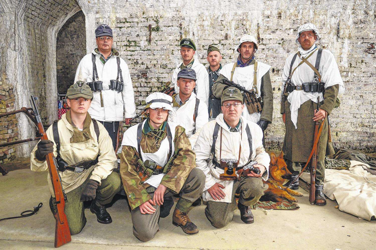 Members of the Heer Gruppe Second World War German infantry re-enactors