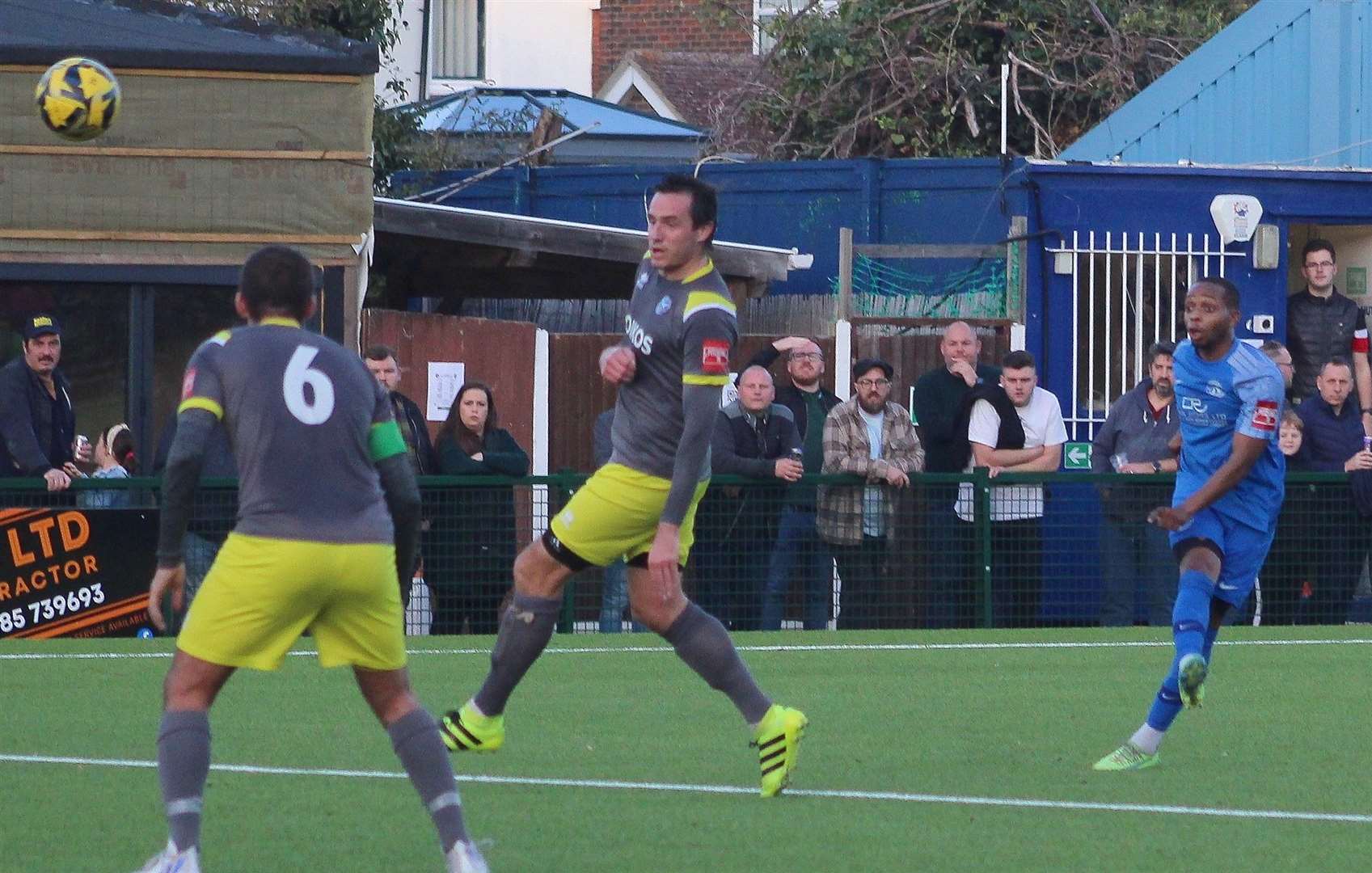 Kieron Campbell fires a shot towards goal. Picture: Keith Davy