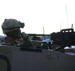 A soldier on the convoy between to Patrol Base Woqab.