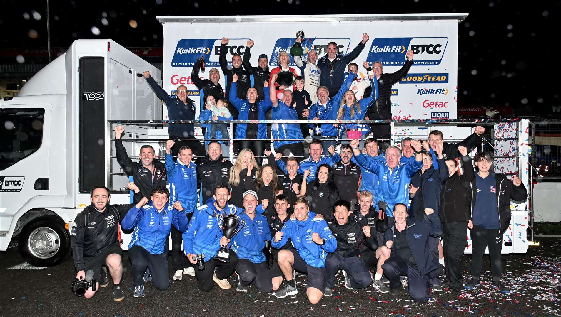 The West Surrey Racing squad claimed a 10th manufacturers’ crown for BMW at Brands. Picture: Simon Hildrew