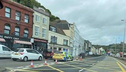 Snargate Street in Dover was cordoned off due to a suspicious package, which turned out to be a hoax