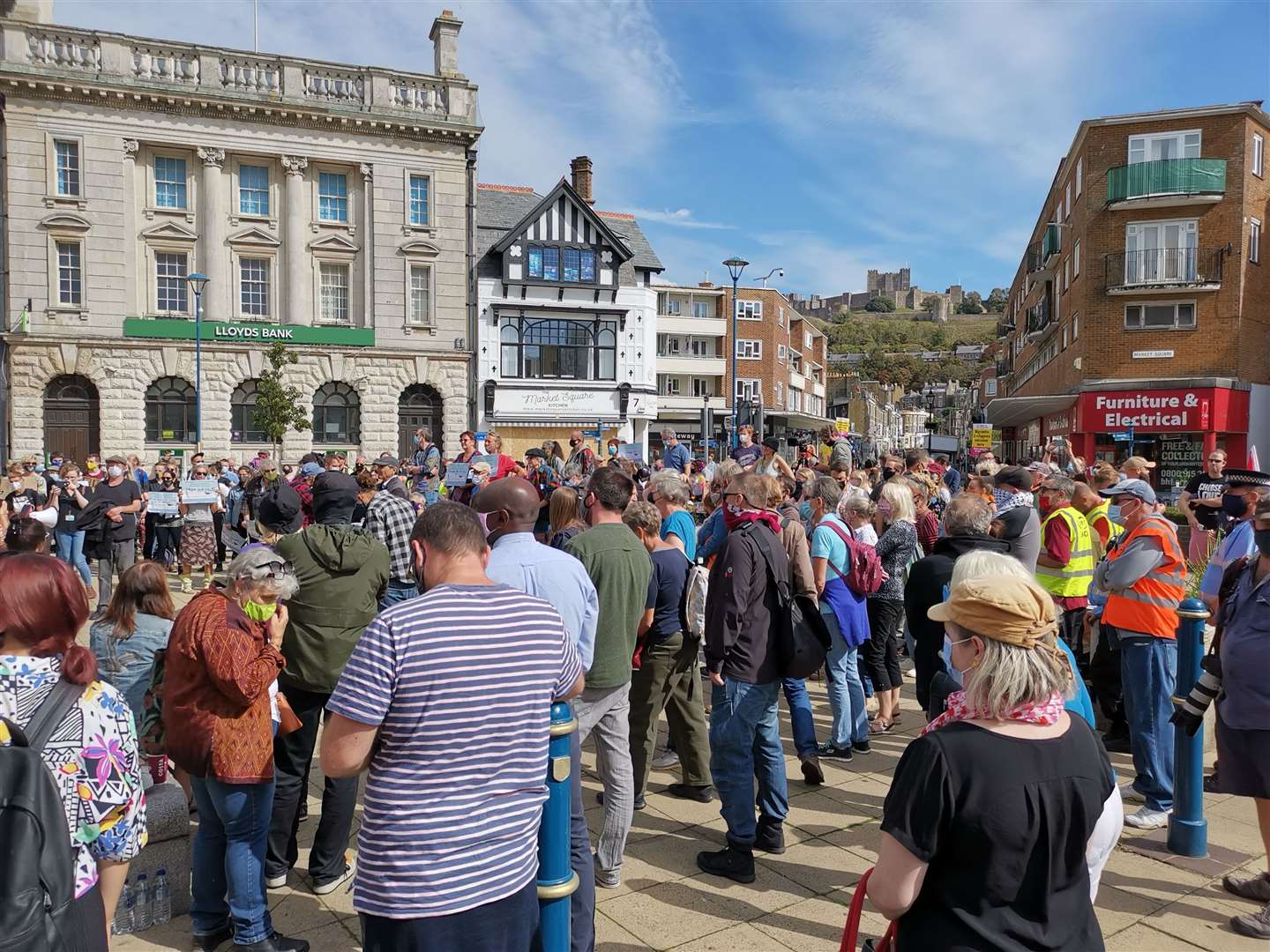 Protestors in Dover