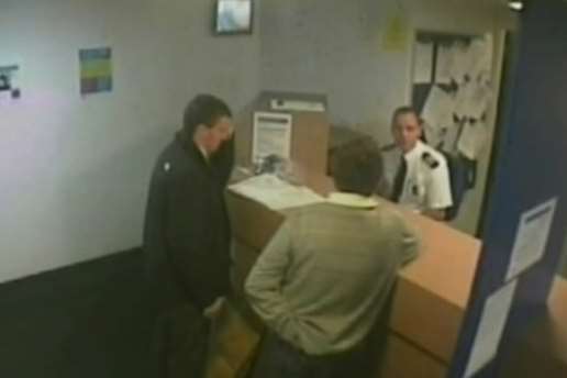 Brian Sharp in the custody suite